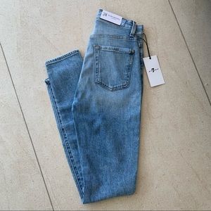 NWT 7 for All Mankind High Rise Skinny Jeans Light Blue